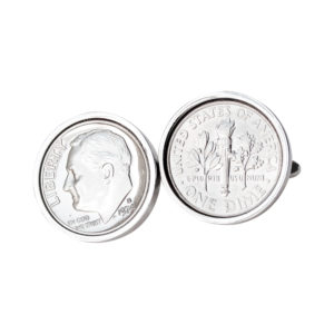 1974 US Roosevelt dime coin cufflinks