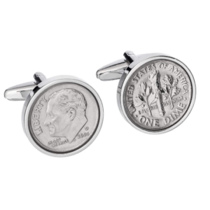 2008 US Roosevelt dime coin cufflinks