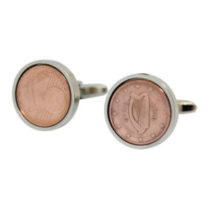 2010 Irish one cent coin cufflinks