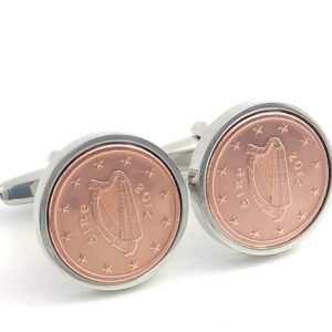 2012 Irish one cent coin cufflinks
