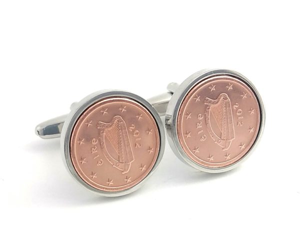 2012 Irish one cent coin cufflinks